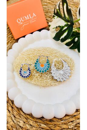 QUMLA ÖZEL SERİ MİNELİ ETNİK DESEN DETAYLI ÜÇLÜ SET KÜPE