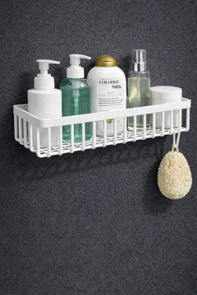 Cherie Home Yapışkanlı Plastik Banyo Düzenleyici Duşakabin Rafı, Kancalı Şamp...