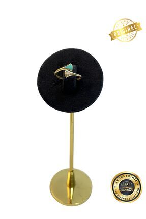 POLENGOLD ALTINYÜZÜK YEŞİL TAŞLI