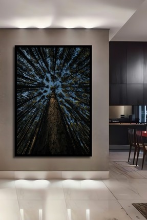 Caddemia Çerçeve Görünümlü Dekoratif Ahşap Mdf Kare Gökyüzüne Uzanan Ağaçlar ...
