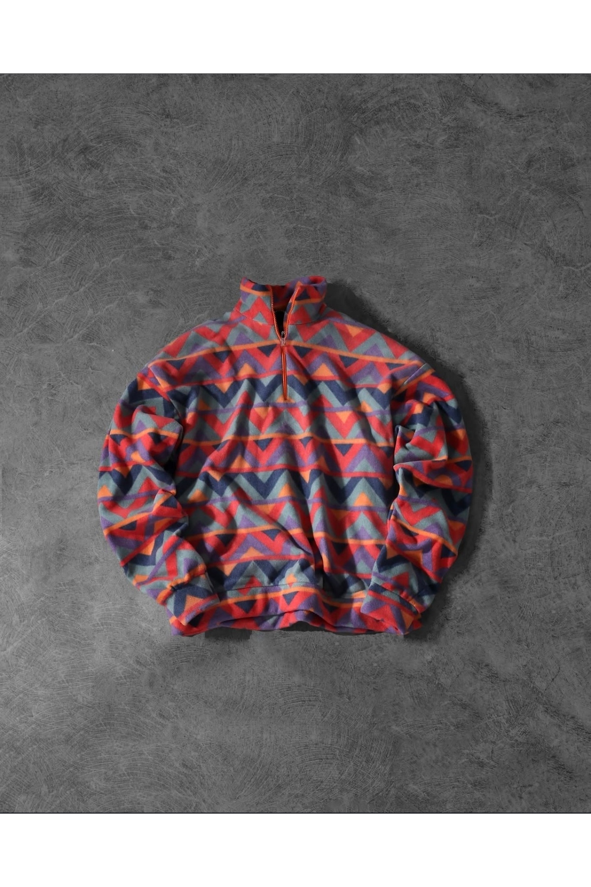 Zigzag Desenli Polar Oversize Günlük Kullanım Sweatshirt – Yumuşak Dokulu, Sıcak Tutan, Rahat Kalıp — بنفش SWT-6743