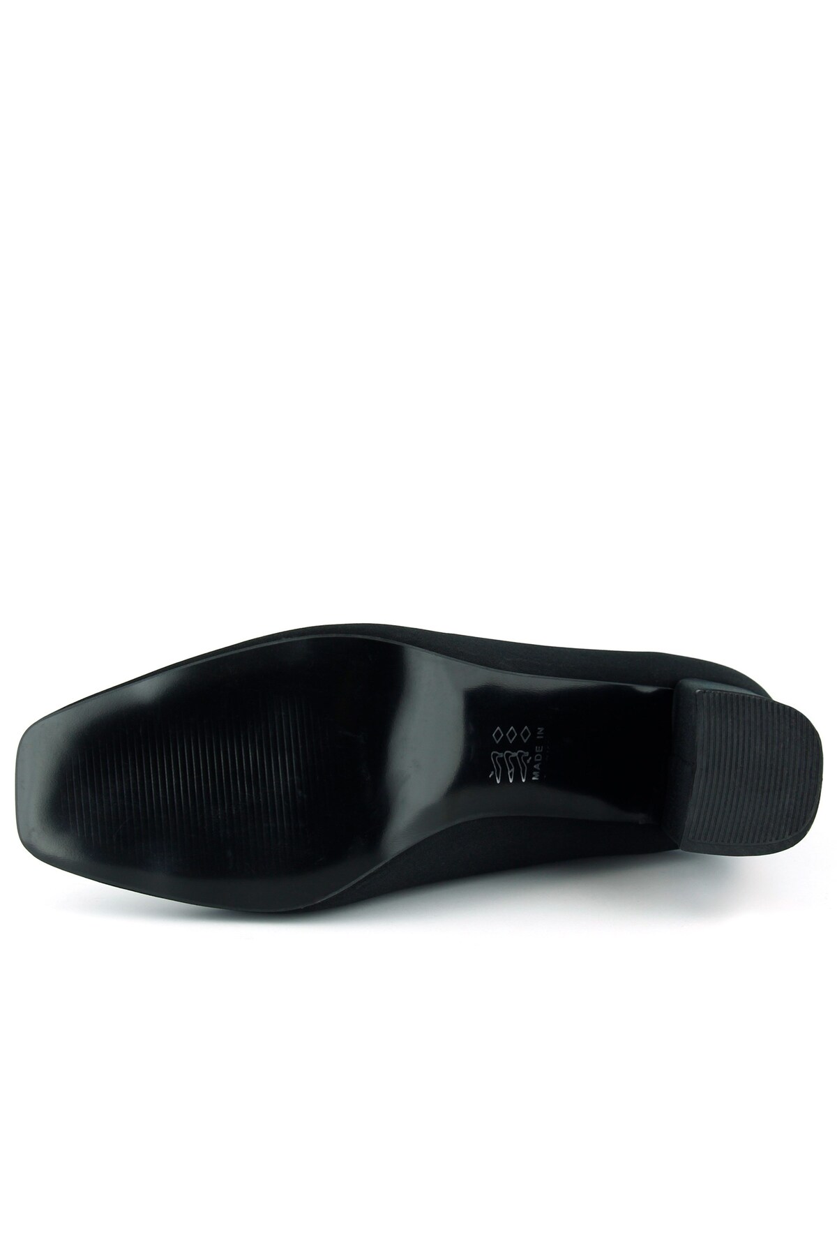 Erkan Saçmacı  Mary Jane Siyah Krep Kare Burun Bantlı Kalın Topuklu Klasik Ayakkabı - Görsel 6