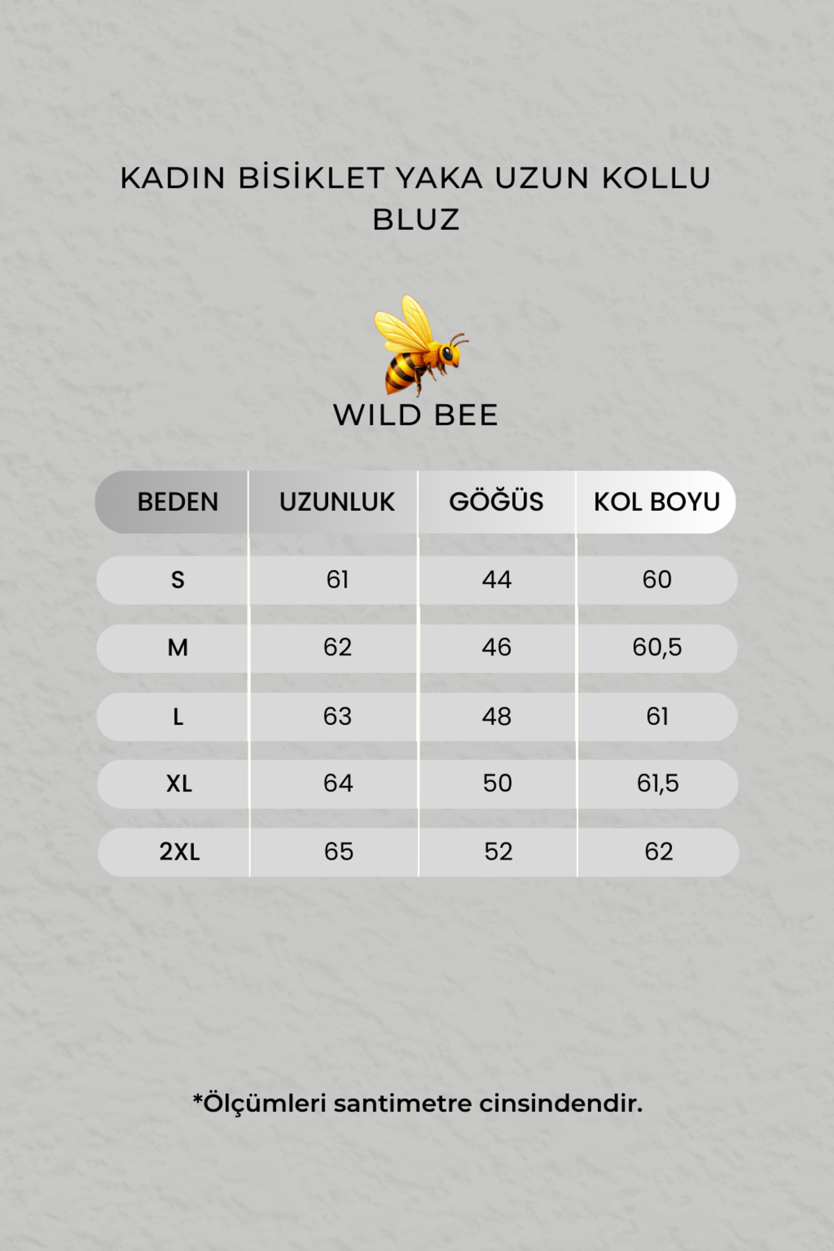 WILD BEE Kadın Saks Mavi Bisiklet Yaka Uzun Kollu Bluz görsel 5