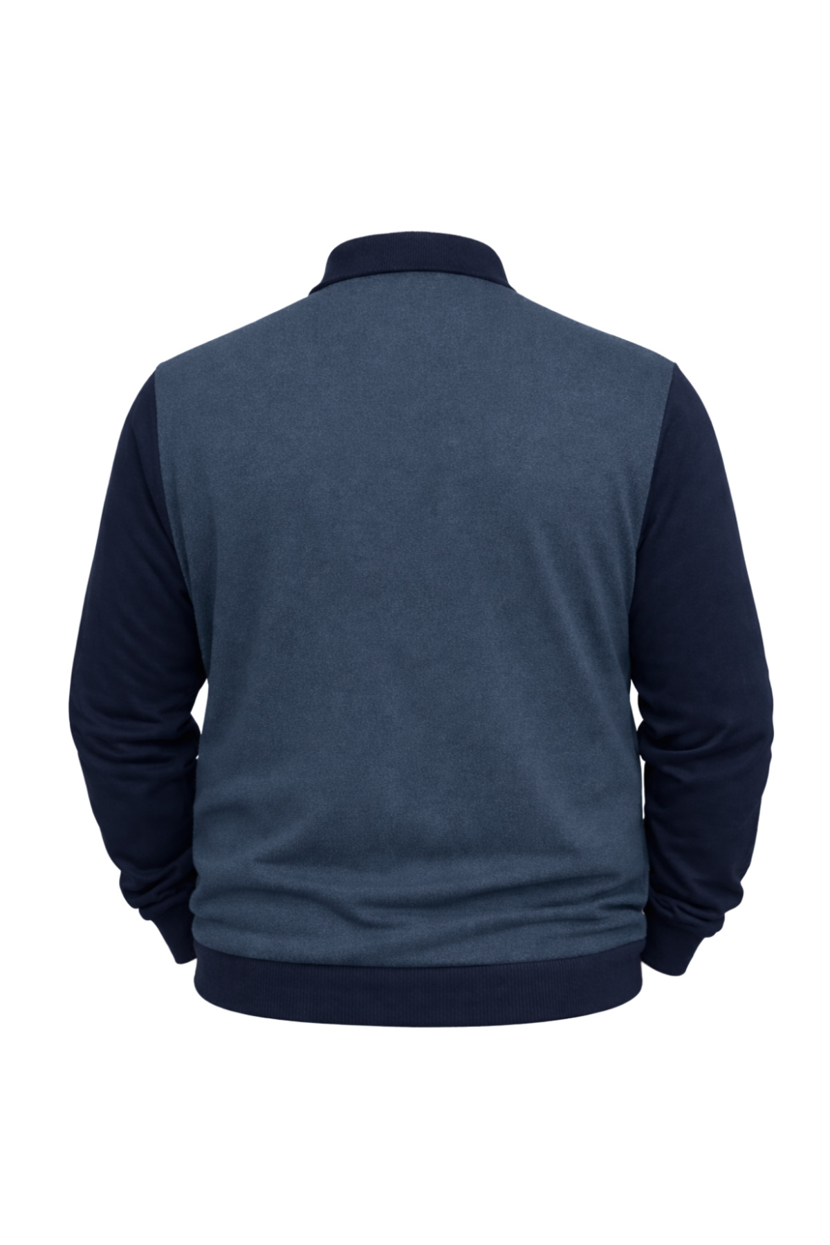 BattalModa Erkek Büyük Beden Lacivert Polo Yaka Fermuarlı Triko Kazak 5XL-6XL-7XL-8XL görsel 5