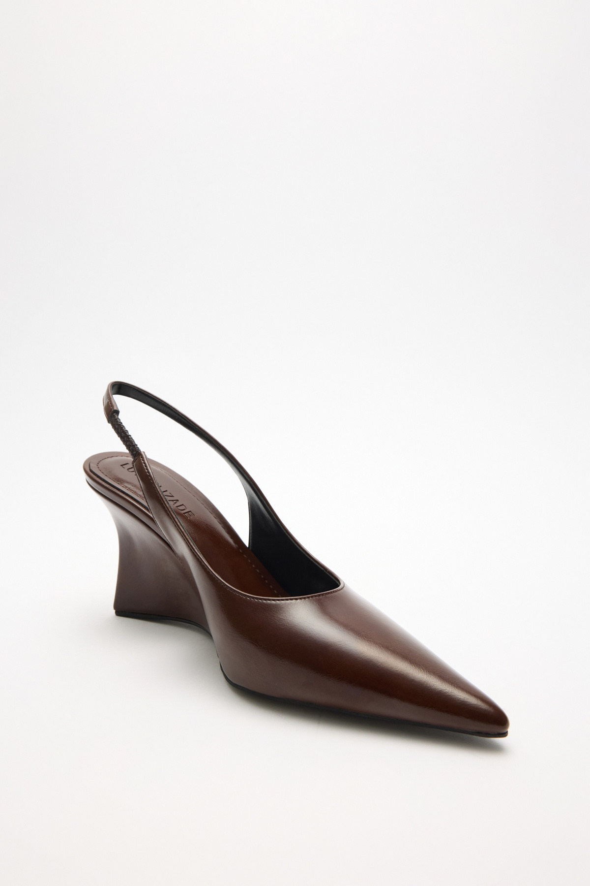 LUTVELIZADE  Topuklu 2614 - Deri Görünümlü Sivri Burun Dolgu Topuk Acı Kahve Kadın Topuklu - Görsel 6