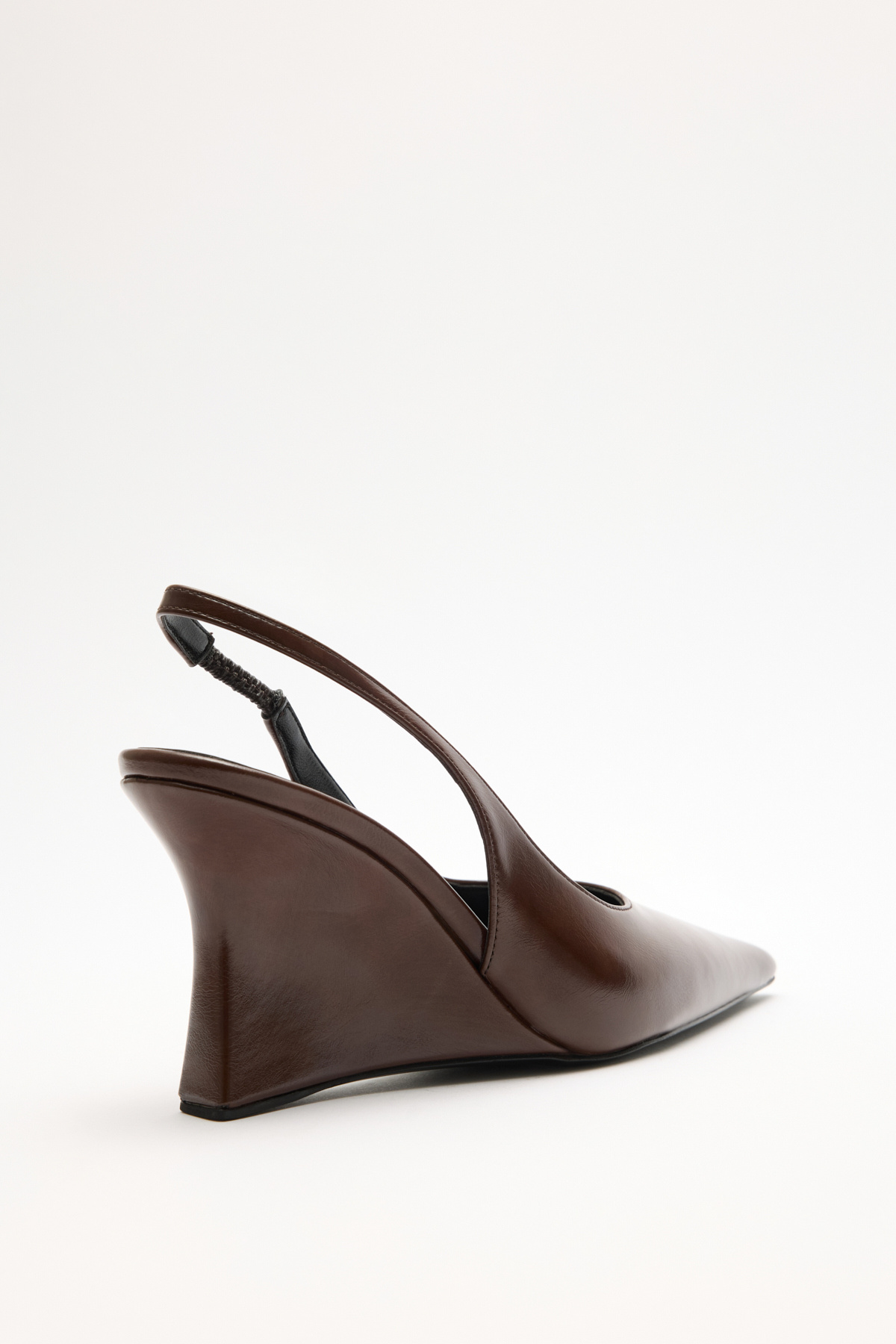 LUTVELIZADE  Topuklu 2614 - Deri Görünümlü Sivri Burun Dolgu Topuk Acı Kahve Kadın Topuklu - Görsel 7