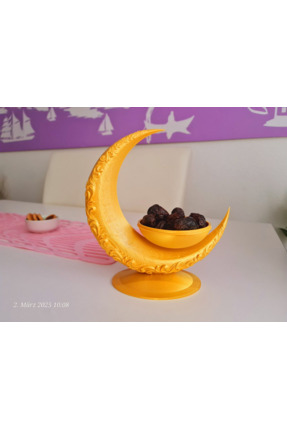 Atölye Özel Tasarım El İşçiliği Barok Desenli Hilal Sunumluk & Dekoratif İkra...