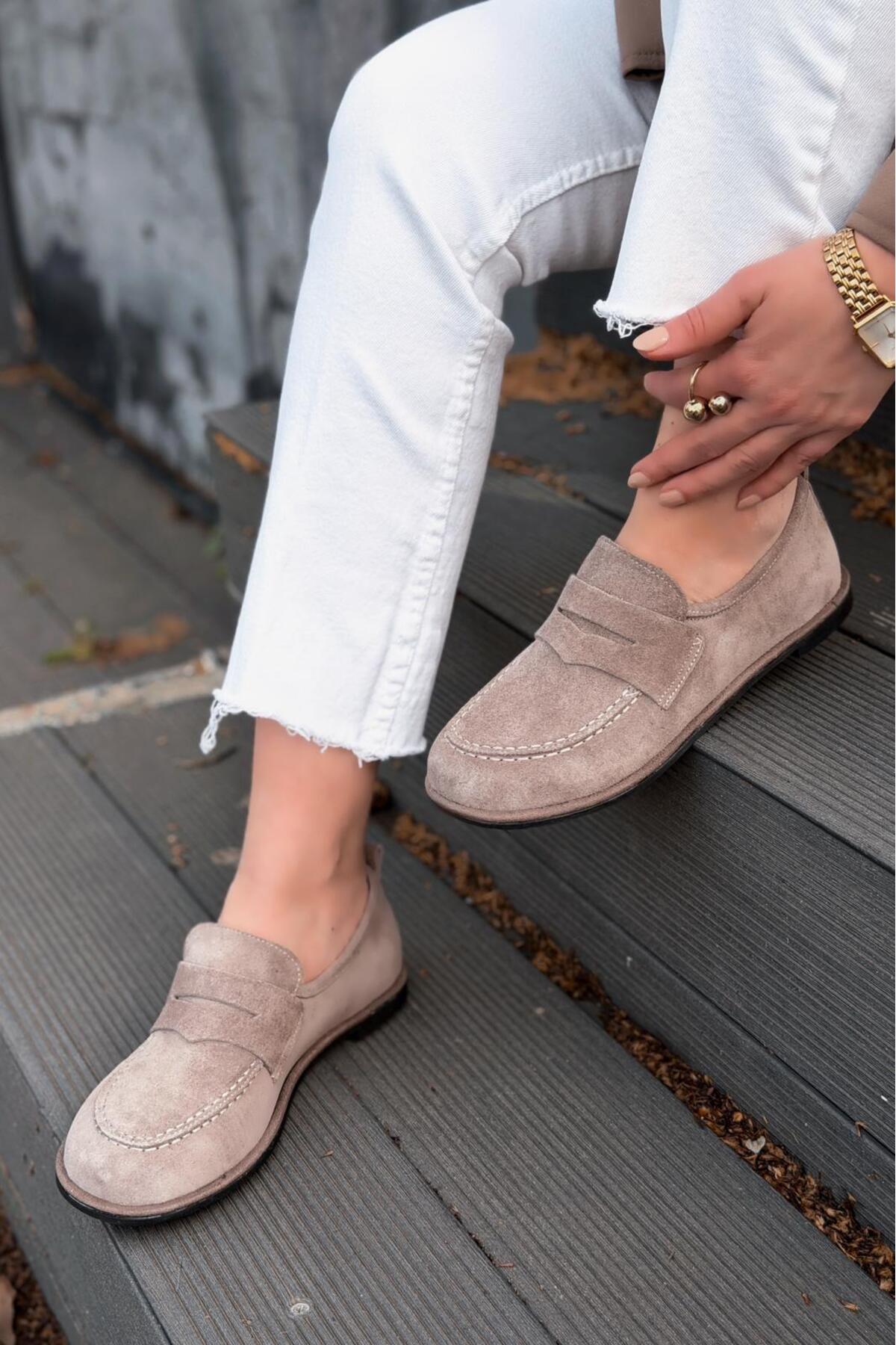I Love Shoes Marion Kadın Loafer Vizon Hakiki Süet görsel 2