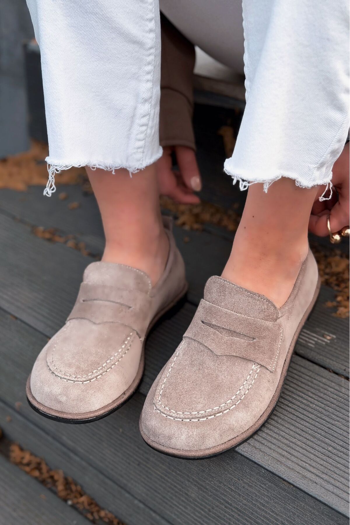 I Love Shoes Marion Kadın Loafer Vizon Hakiki Süet