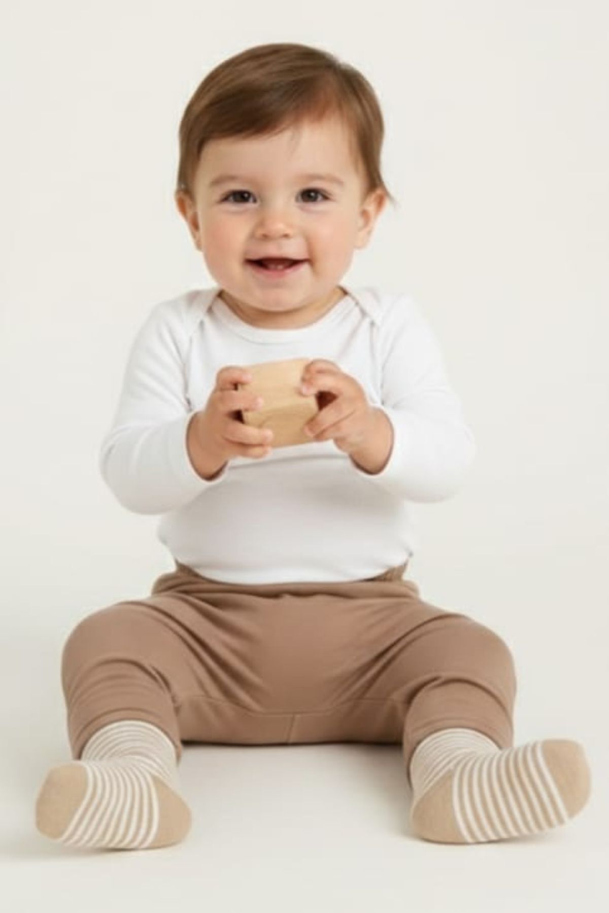 Fuar Baby Bej %100 Pamuk Çoraplı Erkek Bebek Altı - Beli Lastikli Bebek Pantolonu - Pijama ve Eşofman Altı fotoğrafı 5 (önizleme)