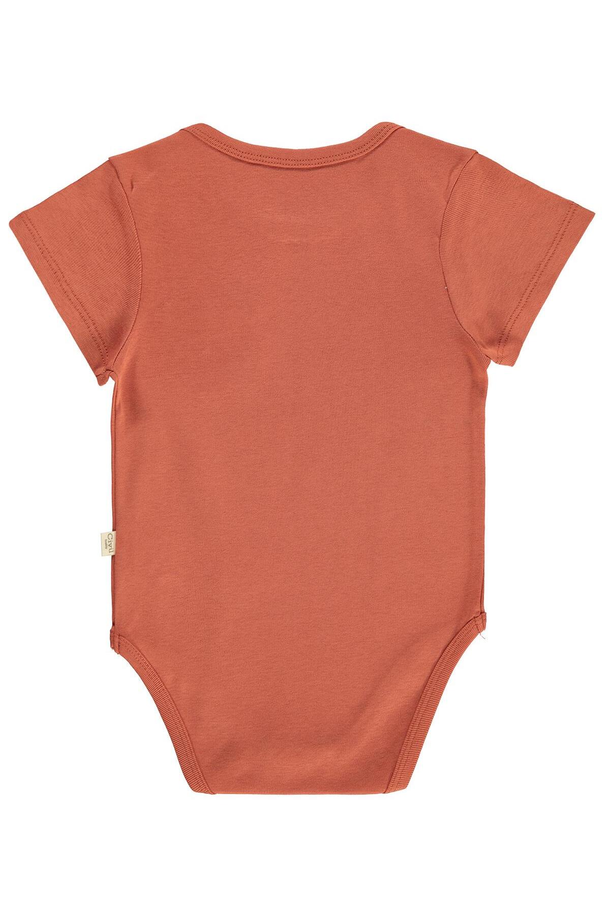 Civil Baby Cep Tilki Hayvan Baskılı 3 Lü 0-36 Ay Çıtçıtlı Badi - Turuncu fotoğrafı 3 (önizleme)