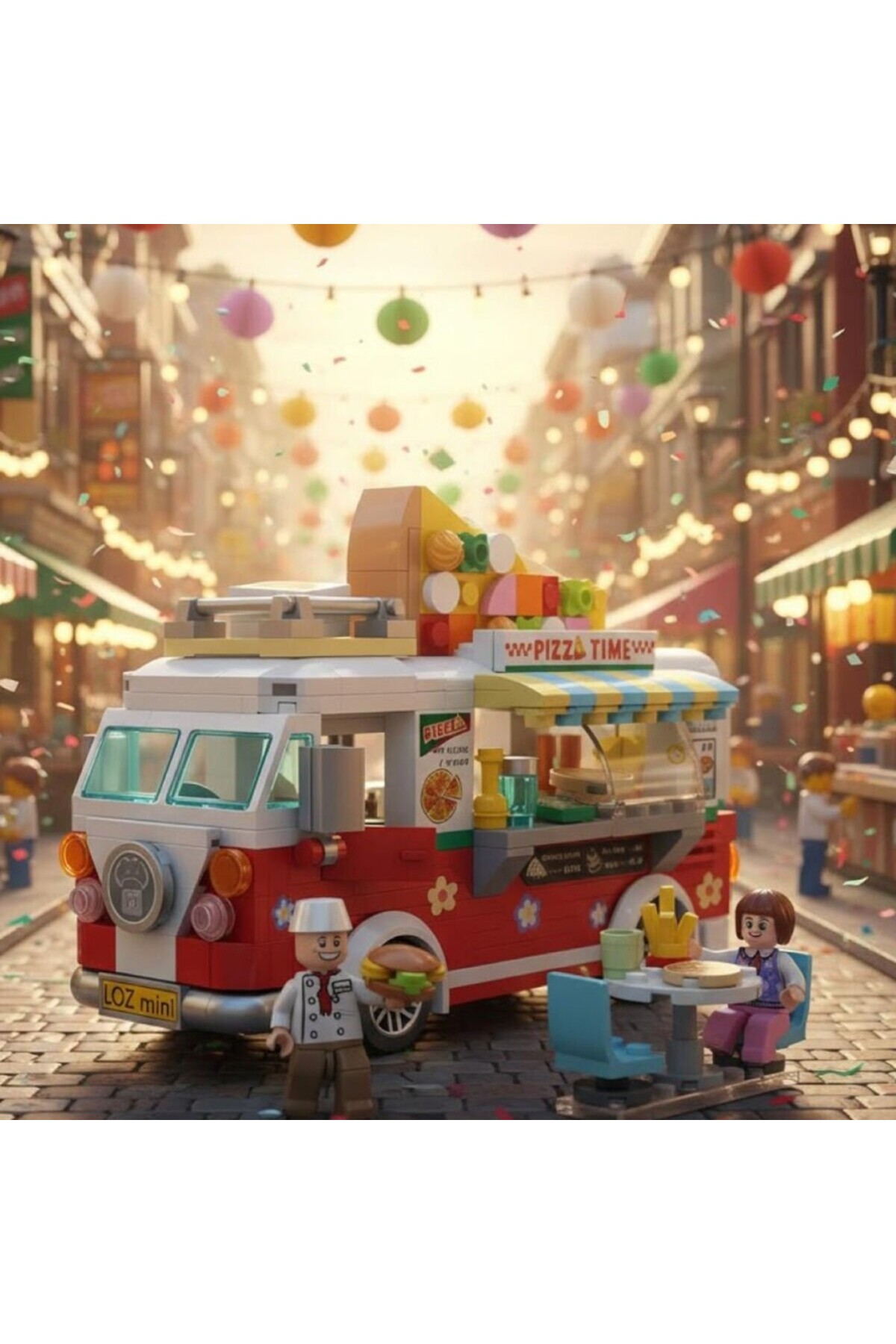 NW NessiWorld LZ1739 LOZ PİZZA ARABASI BLOCK OYUNCAK 493 PARÇA fotoğrafı 3 (önizleme)
