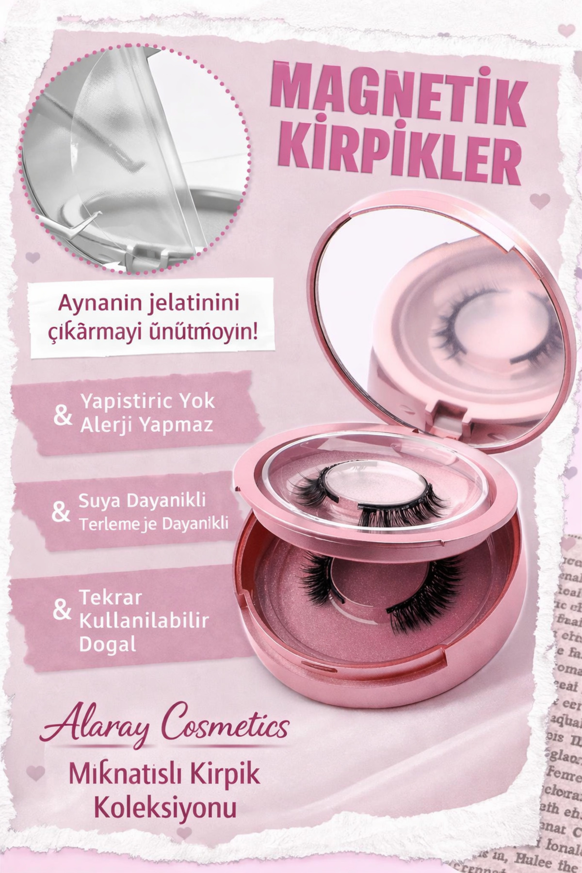 Manyetik Takma Kirpik Seti 2 Çift Mıknatıslı Kirpik + Takma Aparatı Dahil Aynalı Lux Compact Kutu — ALR-MIKNTSSETCOMPCT — تصویر 6 از 9