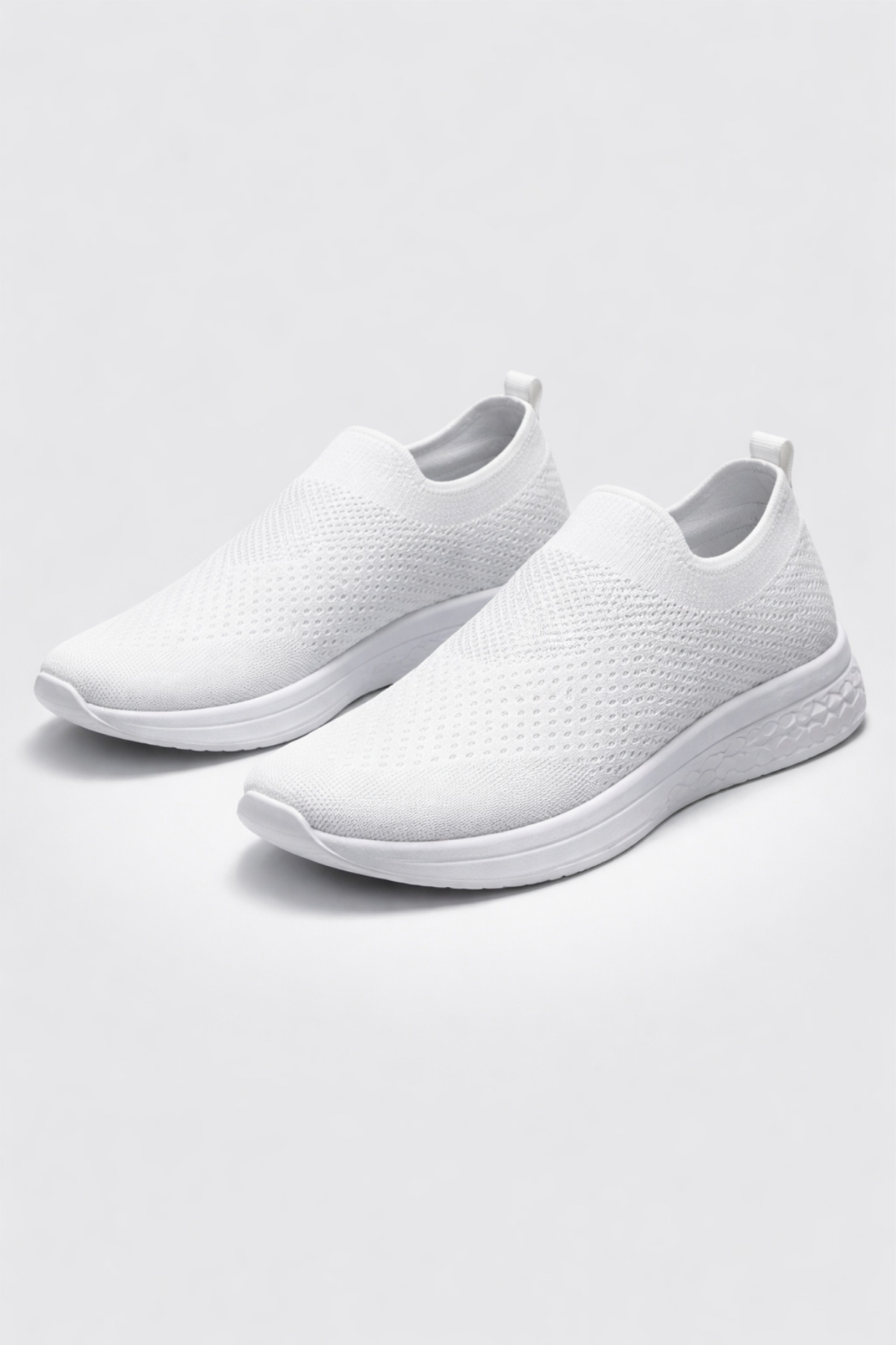 Encool  Kadın Beyaz Sneaker | Hafif, Nefes Alabilen Triko Bez Ayakkabı – Günlük Spor & Yürüyüş Ayakkabısı - Görsel 5