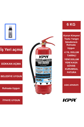 KPR YANGIN YANGIN SÖNDÜRME TÜPÜ 6 KG İŞ YERİ AÇMA İÇİN UYGUN (RUHSATA UYGUN )