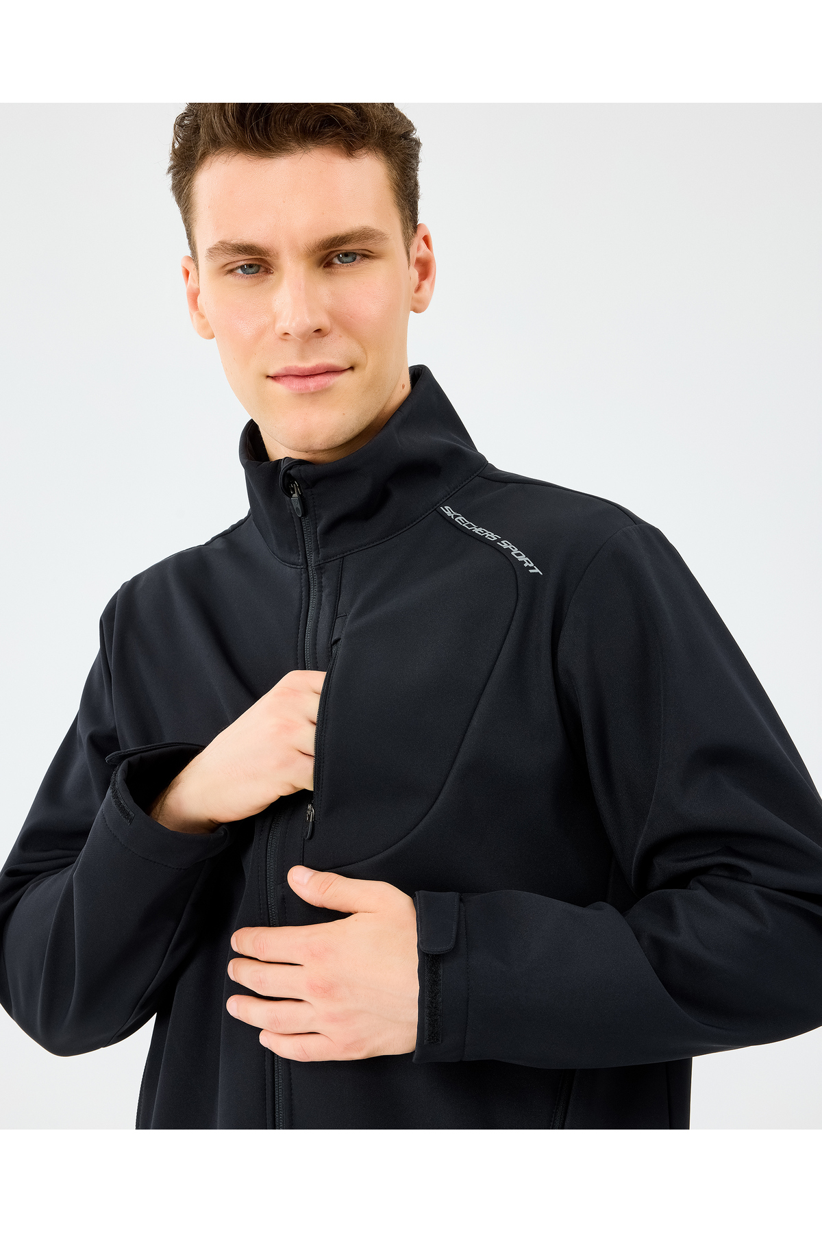 SKECHERS M Softshell Basic Jacket Erkek Siyah Mont S2520132-3817 görsel 4