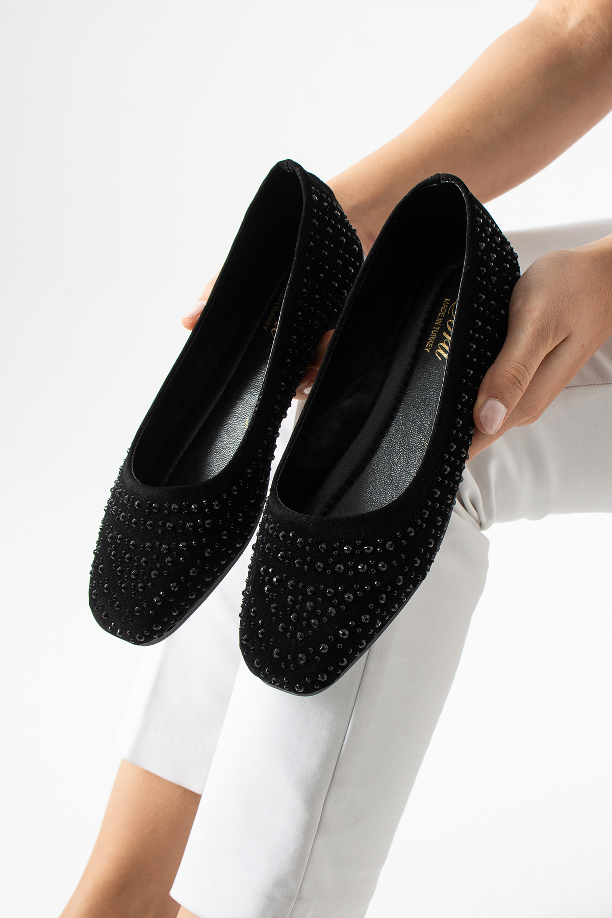 star shoes  Kadın Baretli Taşlı Günlük Babet Ayakkabı