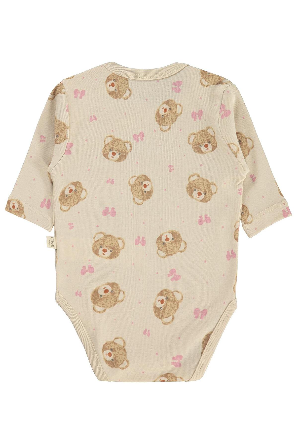 Civil Baby Ayıcık Empirmeli 3 Lü 0-36 Ay Çıtçıtlı Badi - Bej fotoğrafı 3 (önizleme)