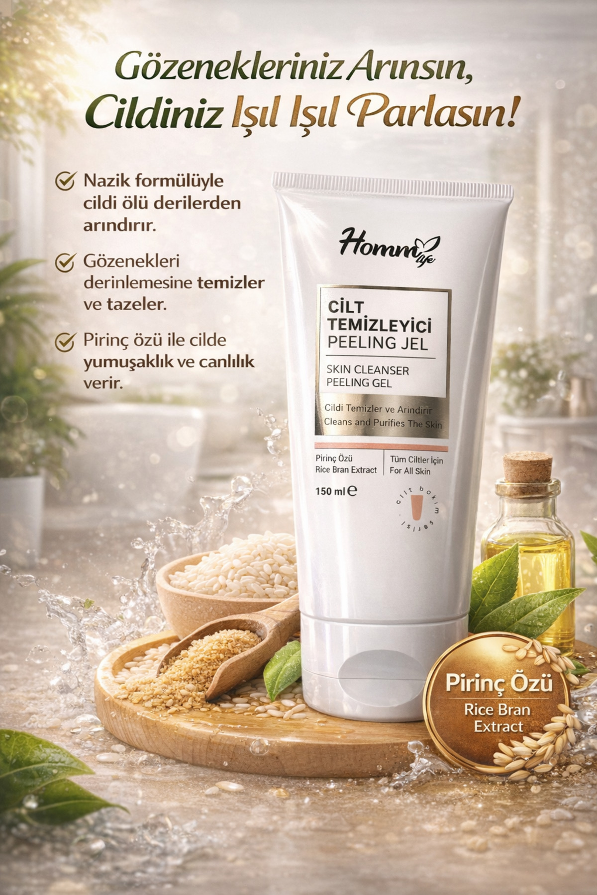 hommlife CİLT TEMİZLEYİCİ PEELING JEL 150 ML - Fiyatı, Yorumları