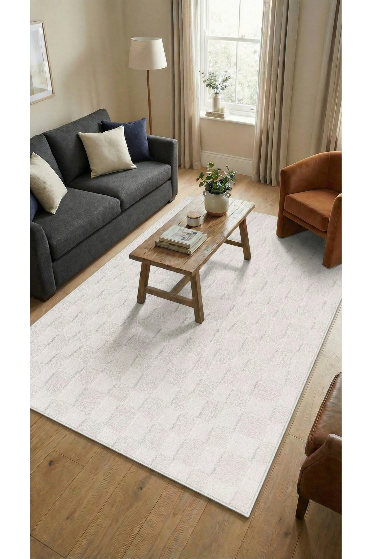 Oliva Modern Living Room Rug- Thick Pile with Soft Post Texture - Dustproof Robot Vacuum Cleaner Friendly Bedroom