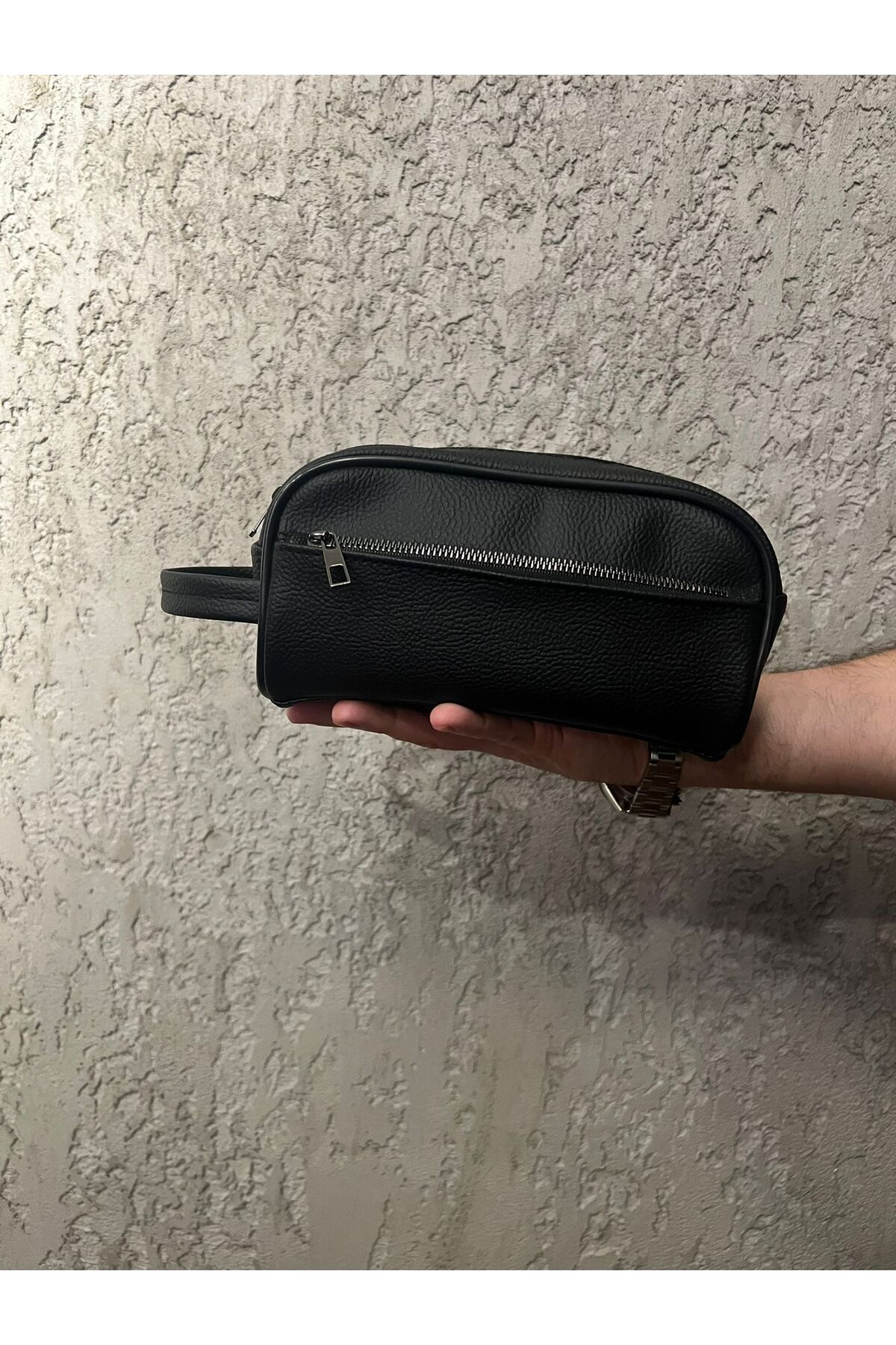 ZUU BAGS Erkek Siyah Fermuarlı El Çantası görsel 4