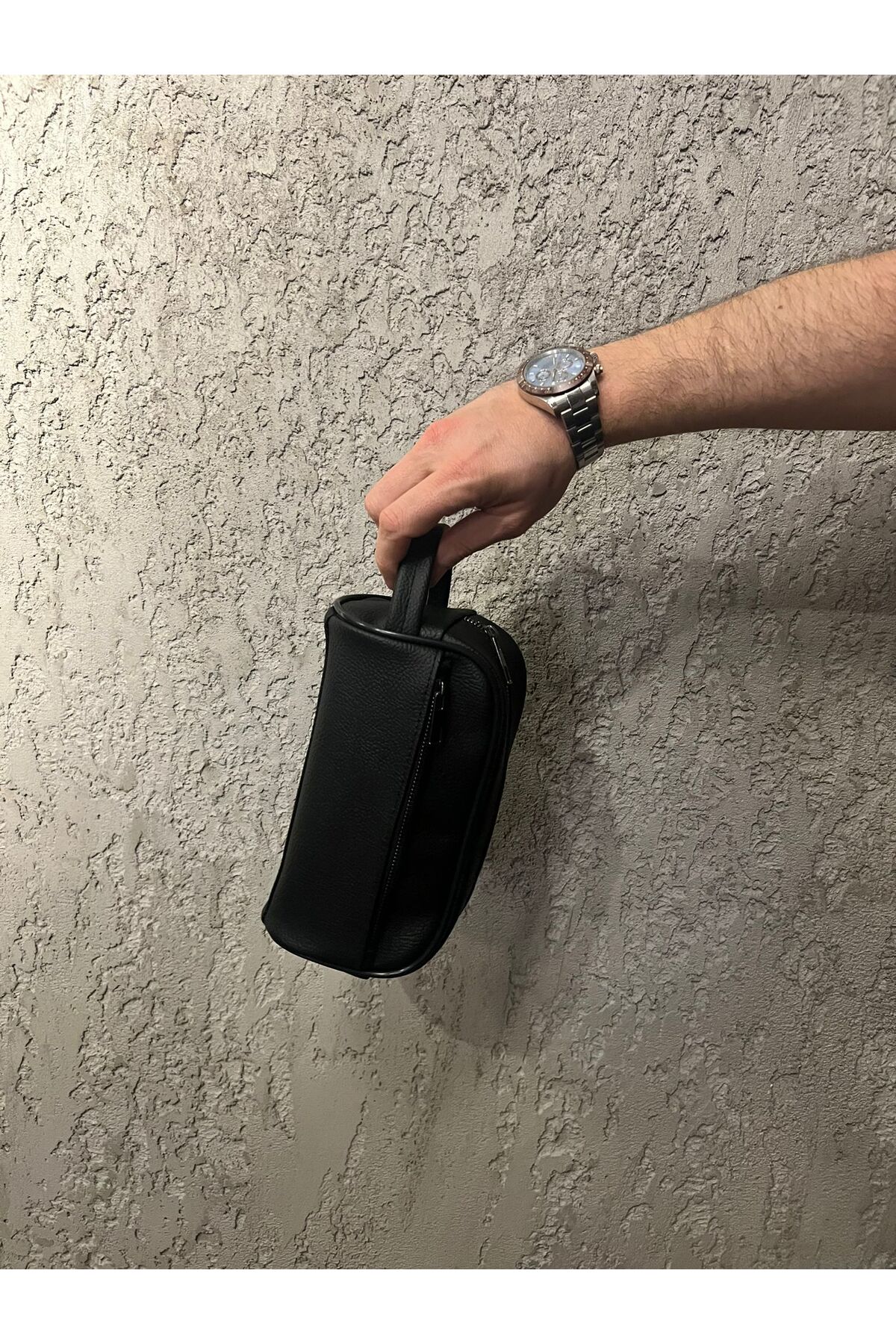 ZUU BAGS Erkek Siyah Fermuarlı El Çantası görsel 3