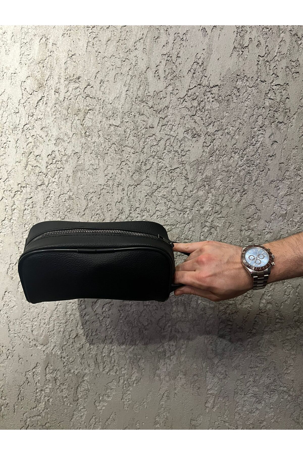 ZUU BAGS Erkek Siyah Fermuarlı El Çantası görsel 2