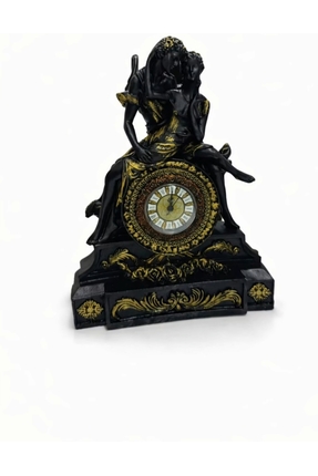 Omid Shop Romantik Çift Figürlü Antik Görünümlü Masa Saati Boy 37,5 cm - En 2...