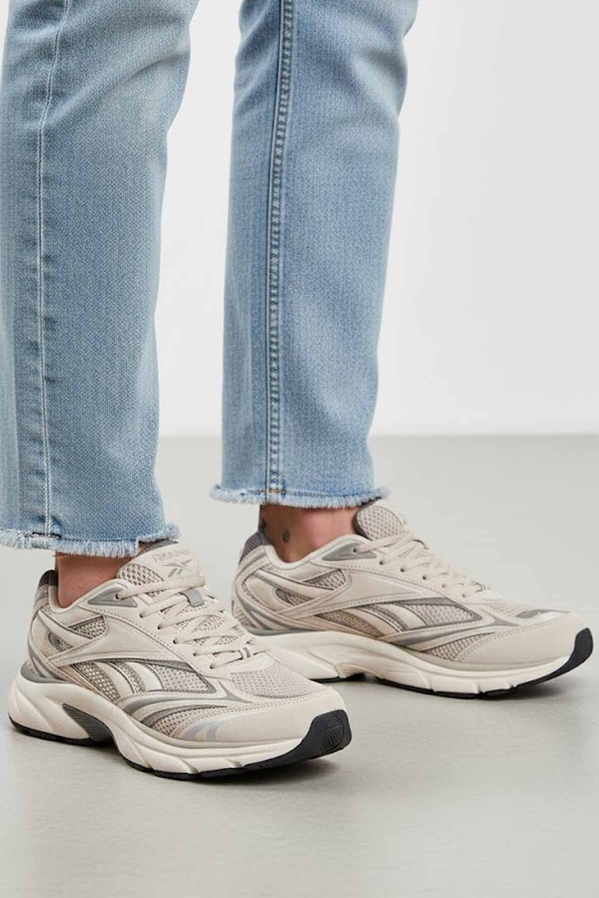 Reebok  BELWAVE Gri Bej Erkek Spor Ayakkabı - Koşu ve Yürüyüş Sneaker - Görsel 2