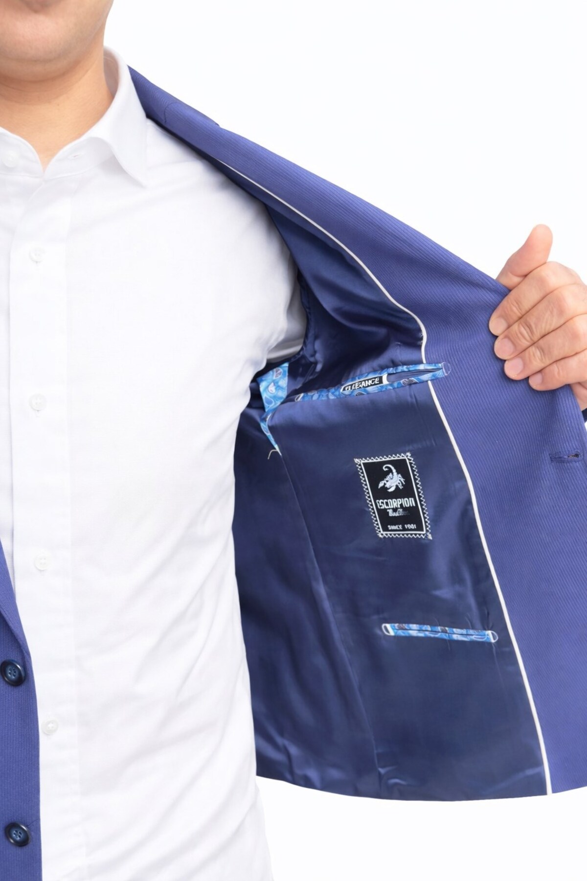 Plus Scorpion Erkek Slim Fit Ceket, Likralı Fitilli Kumaş, Çift Düğmeli Tek yırtmaçlı Modern Tasarım görsel 6
