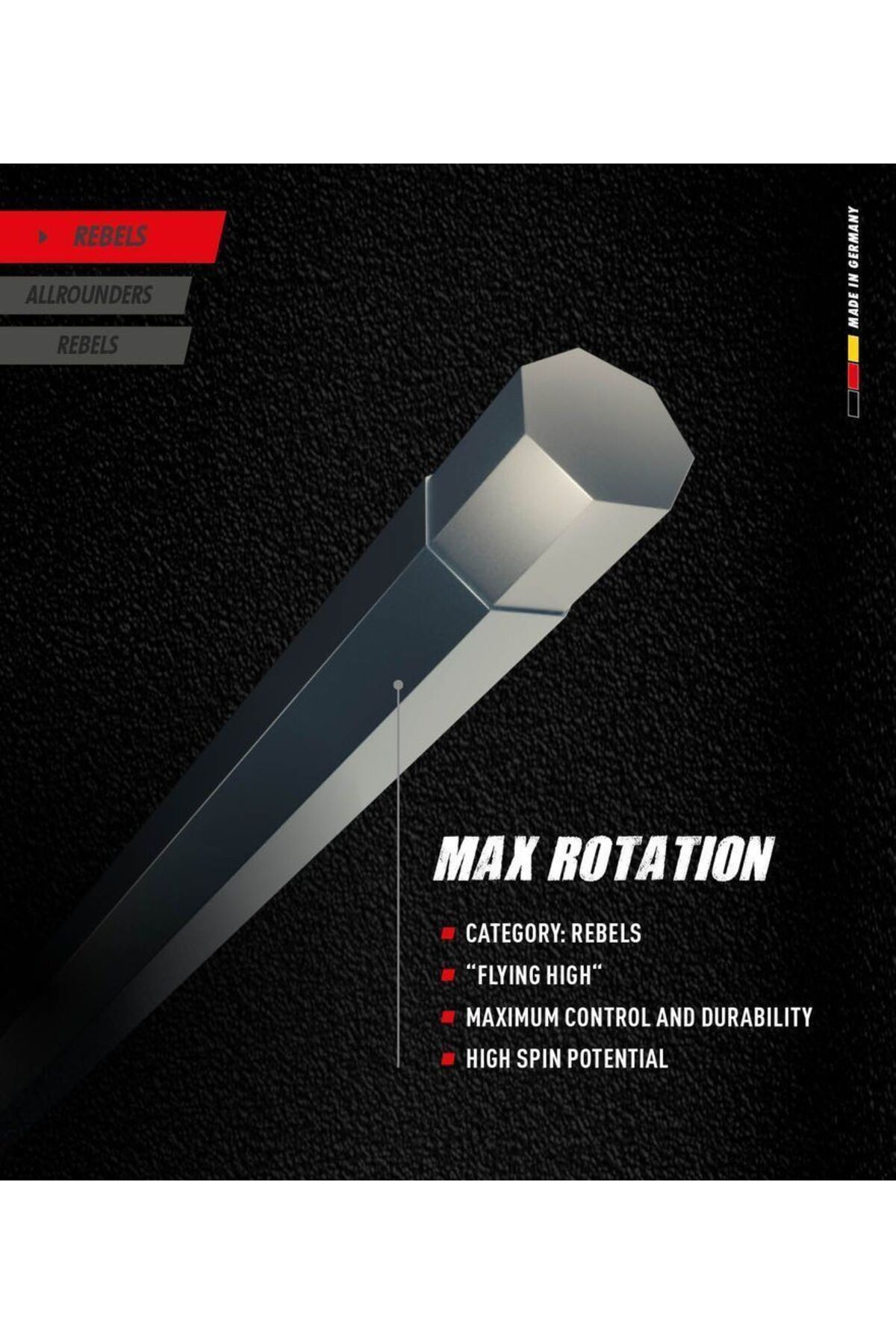 Max Rotation 1,27mm / 300m Siyah Tenis Raketi Kordajı 2