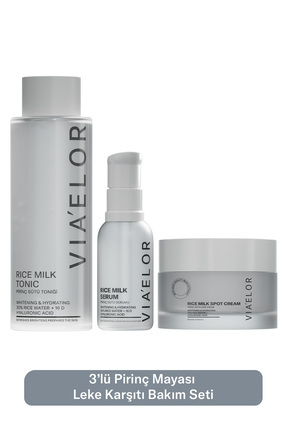 Via Elor Pirinç Mayası Leke Görünümü İçin Bakım Seti (Tonik + Serum + Bakım K...