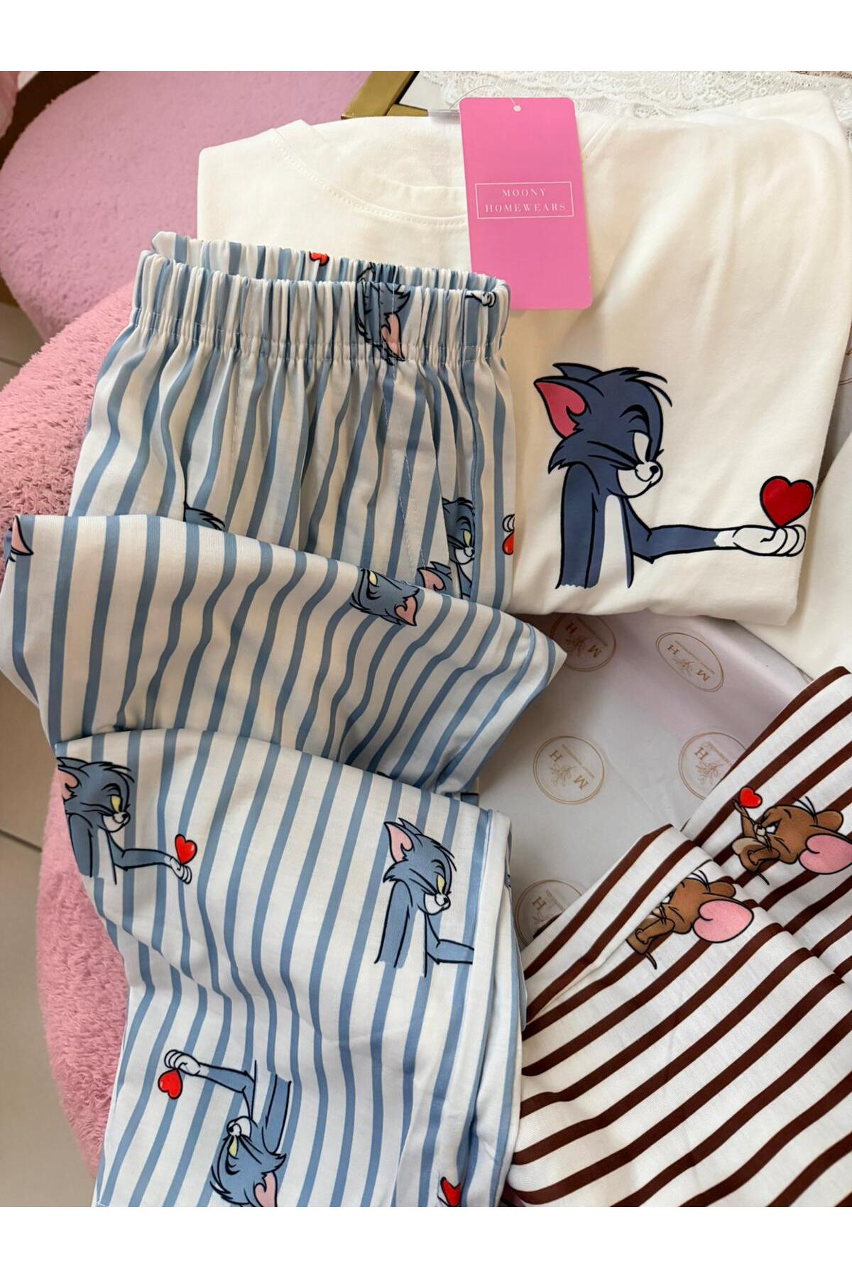 MH Moony Homewears  ERKEK Tekli Kedicik Pijama (Çift Pijamasının Erkeği) - Görsel 3