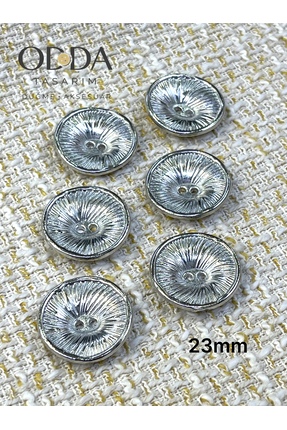 ODDA TASARIM ATÖLYESİ 23MM M.ANGO MODEL METAL USTTEN DELIKLI 6 li DUGME SETL