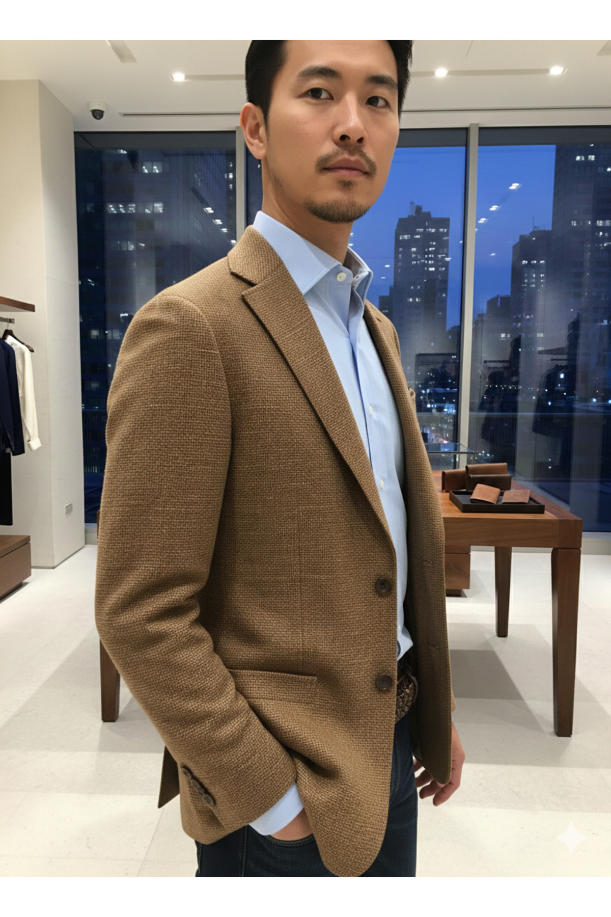 APARTRO  TEK CEKET KAHVE ÖRGÜ DESEN