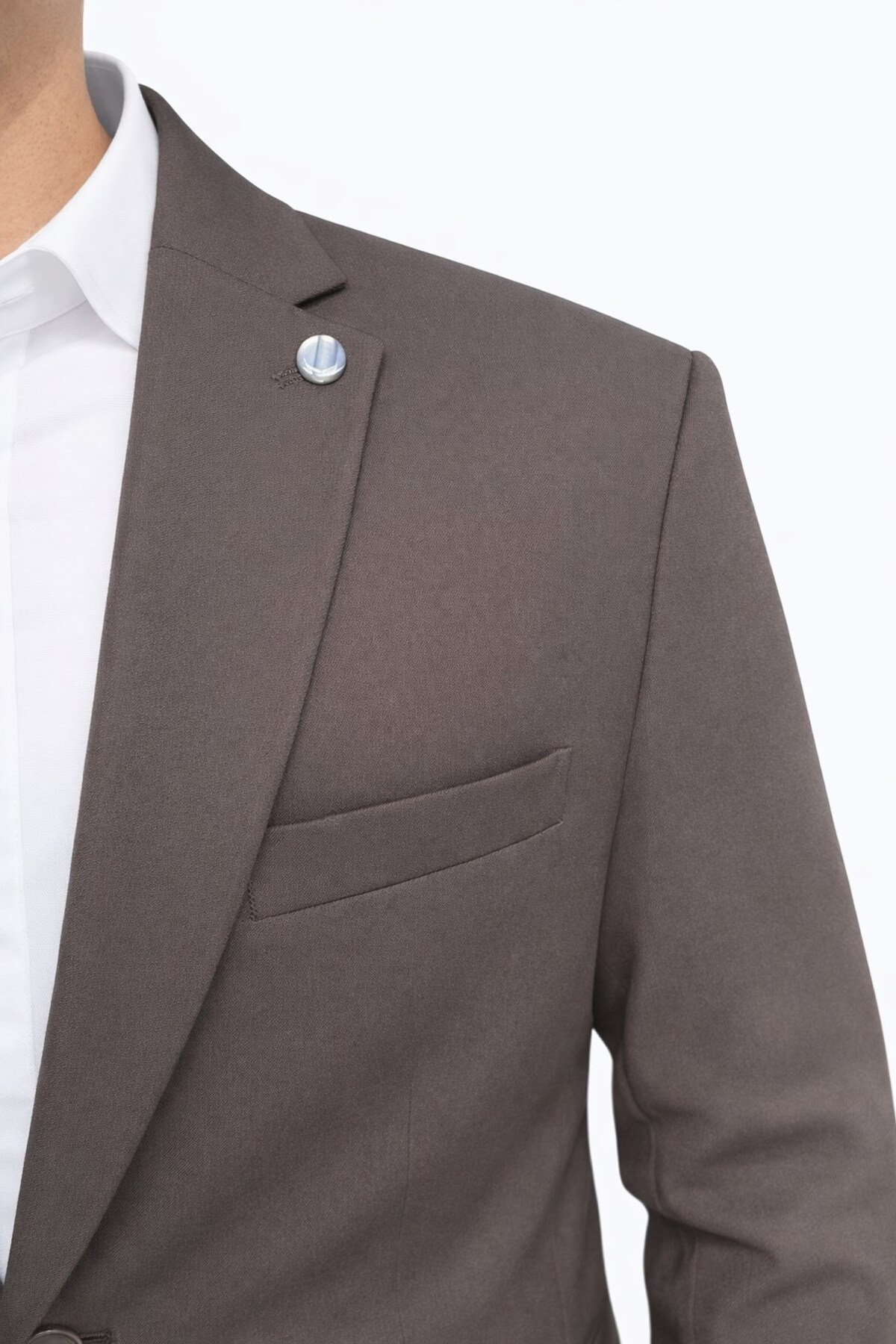 Plus Scorpion  Slim Fit Erkek Takım Elbise Premium Polyviscon Likralı Tek Düğme Çift Yırtmaçlı Modern Kesim - Görsel 7