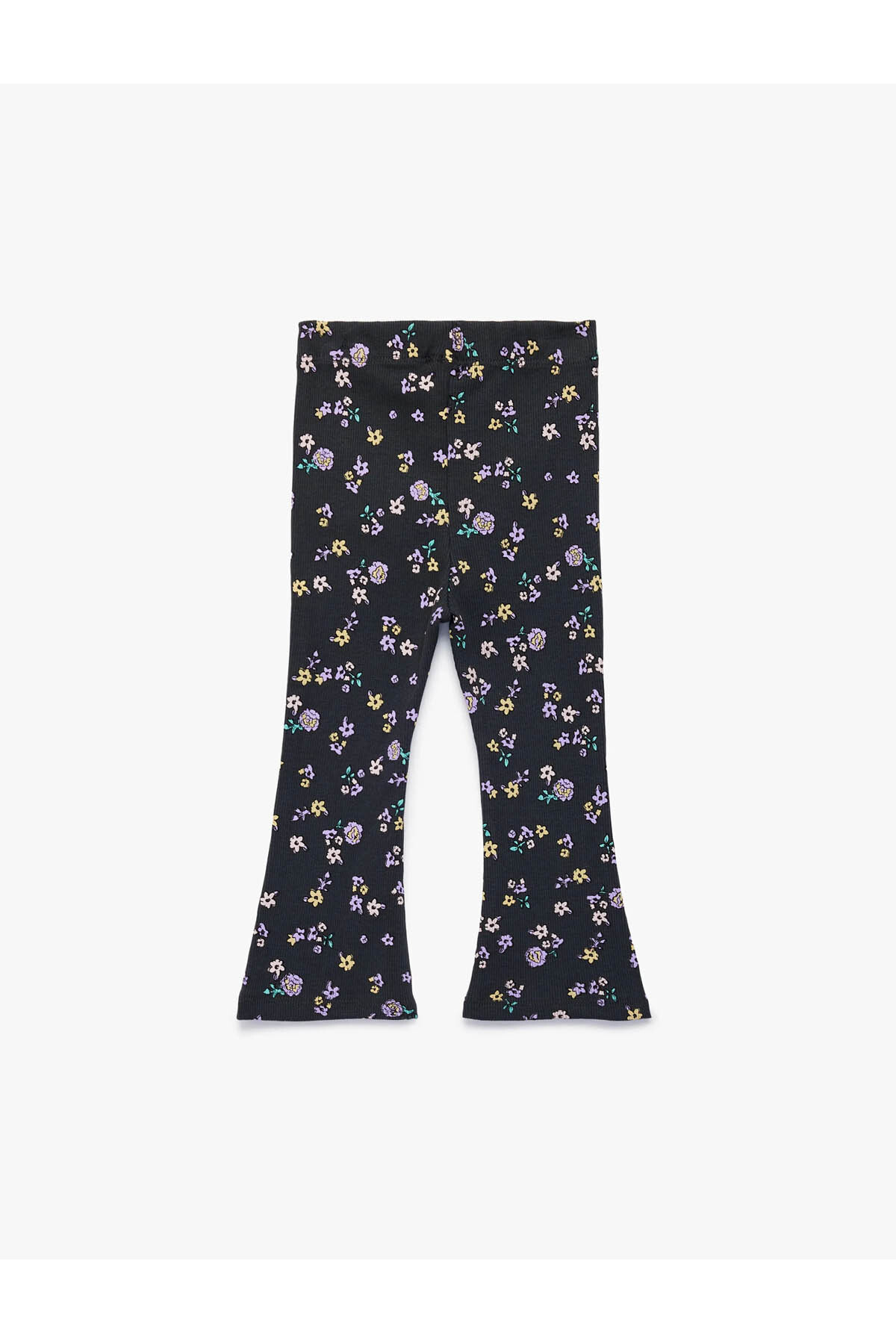 Koton Çiçekli İspanyol Paça Antrasit Kız Bebek Tayt 6SMG40005AK fotoğrafı 2 (önizleme)