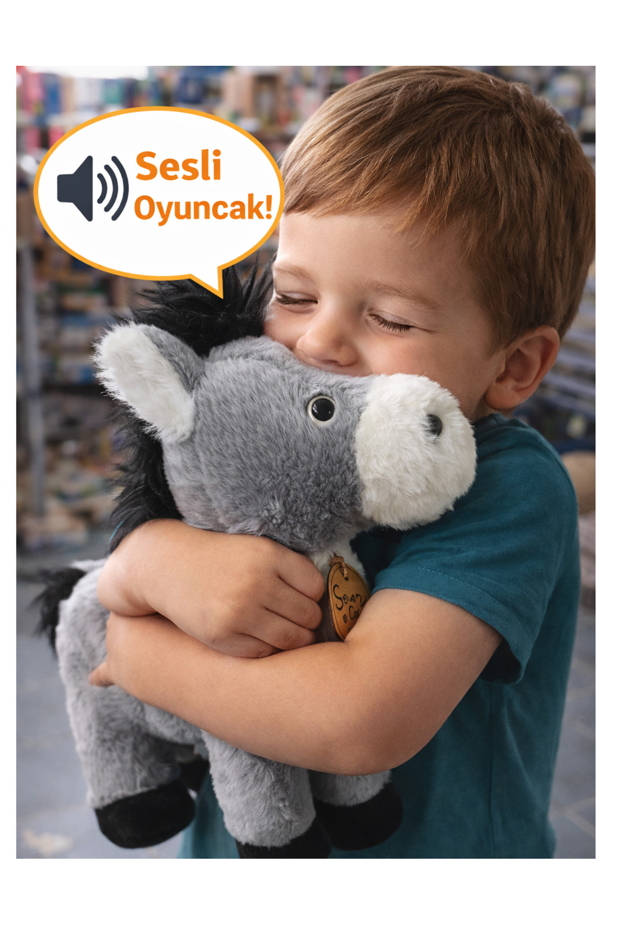 Sesli Peluş At – Yumuşacık, Eğlenceli ve Sevimli Oyuncak 30 cm