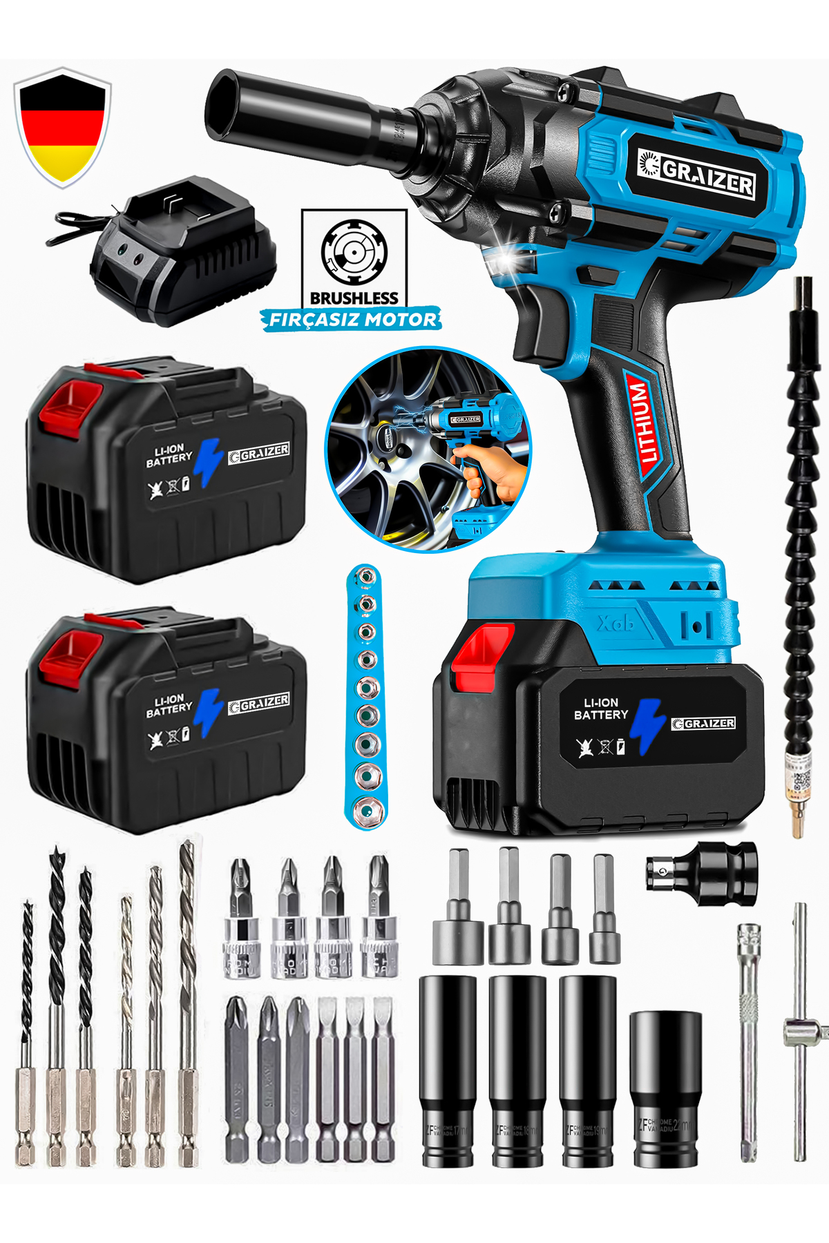 Graizer Trex M1600 Nm Brushless Akülü Somun Bijon Sökme Takma