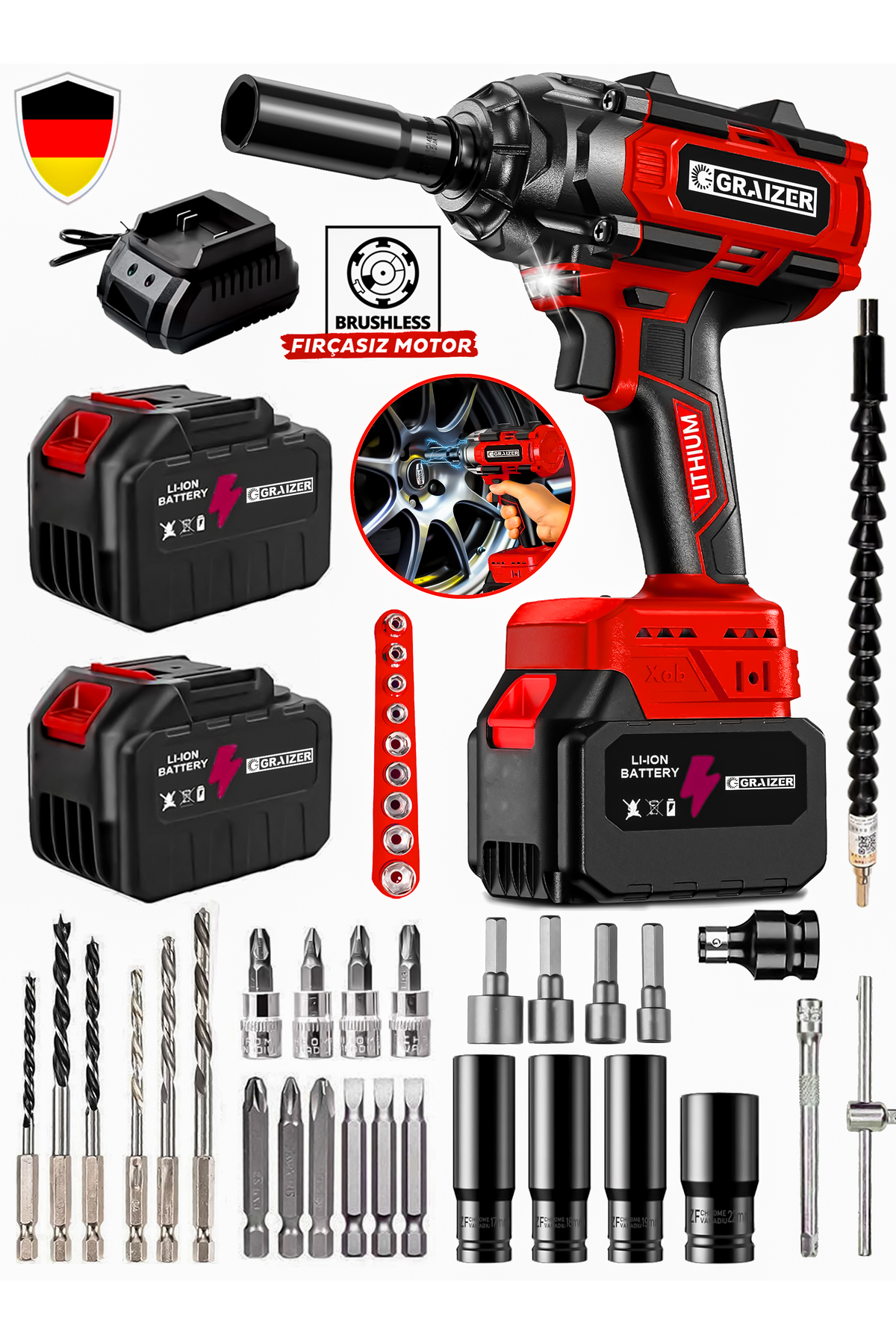 Graizer Trex K1600 Nm Brushless Akülü Somun Bijon Sökme Takma