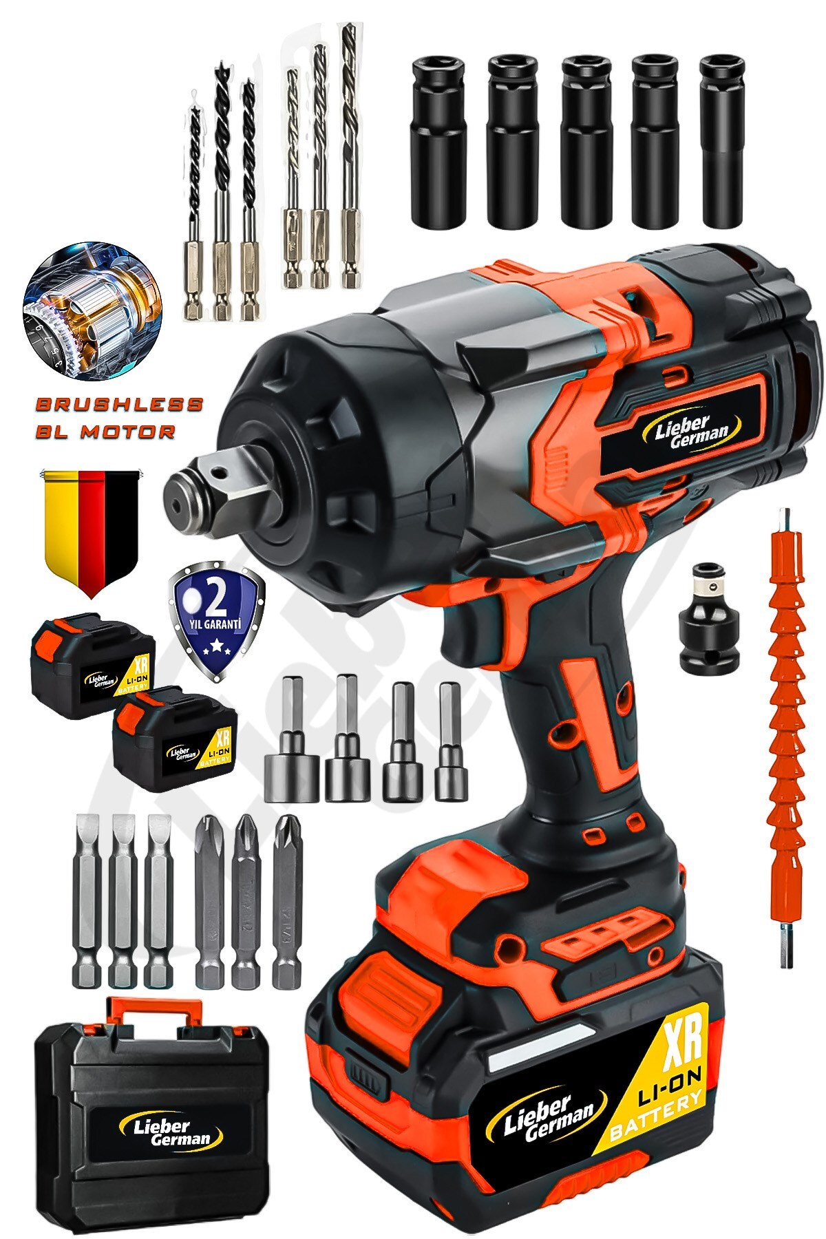 Lieber German BL Motor 1400Nm Akülü 15 Pilli Lastik Bijon Somun