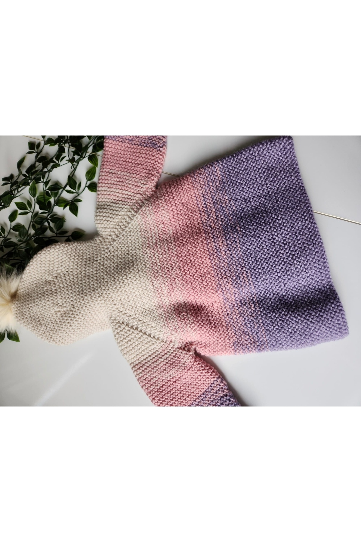 MİNOHOUSE El örgüsü kız bebek kalın kapüşonlu hırka fotoğrafı 4 (önizleme)