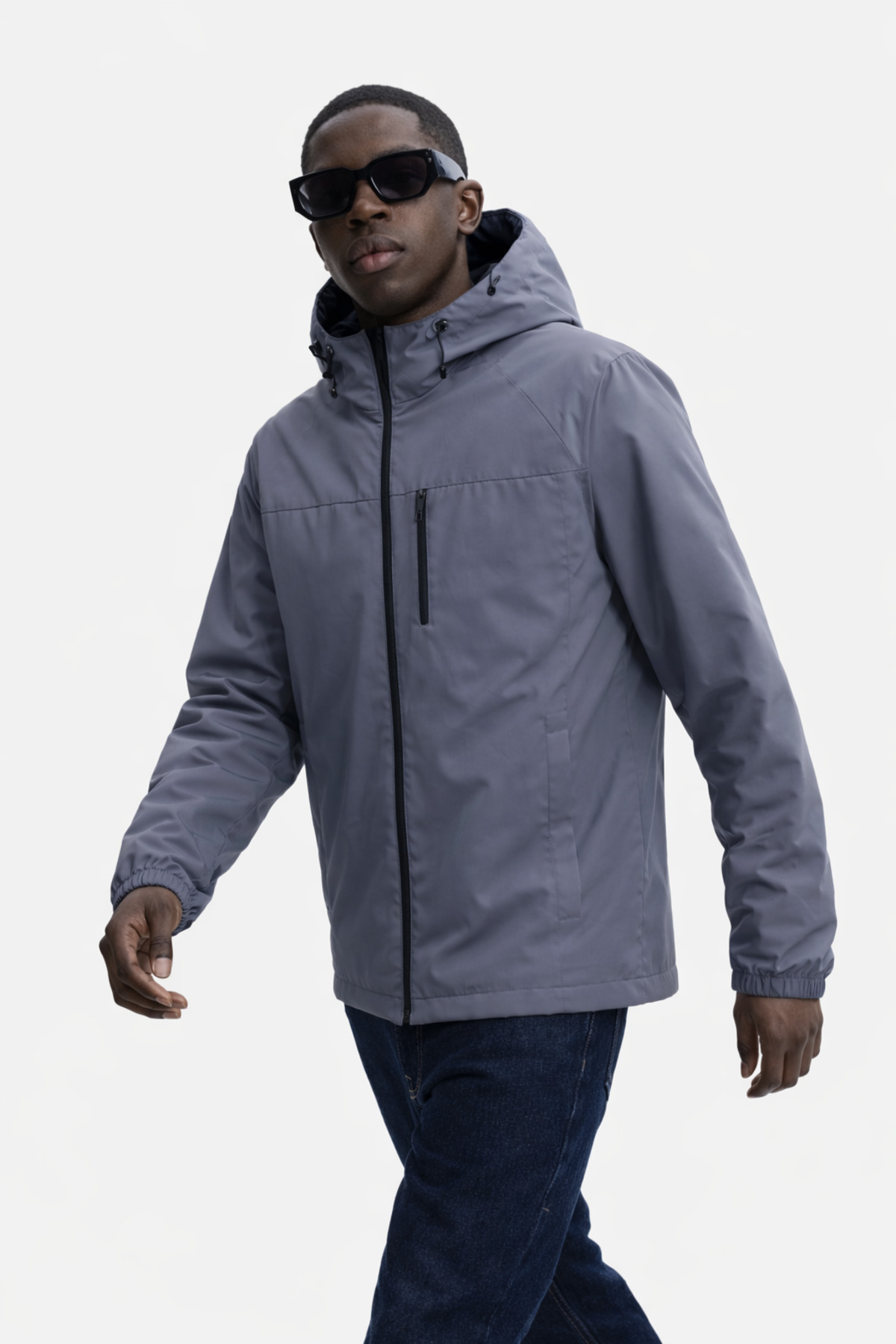 DAMGA JEANS  Erkek Astarlı Trend Oversize Füme Yağmurluk & Rüzgarlık - Görsel 3