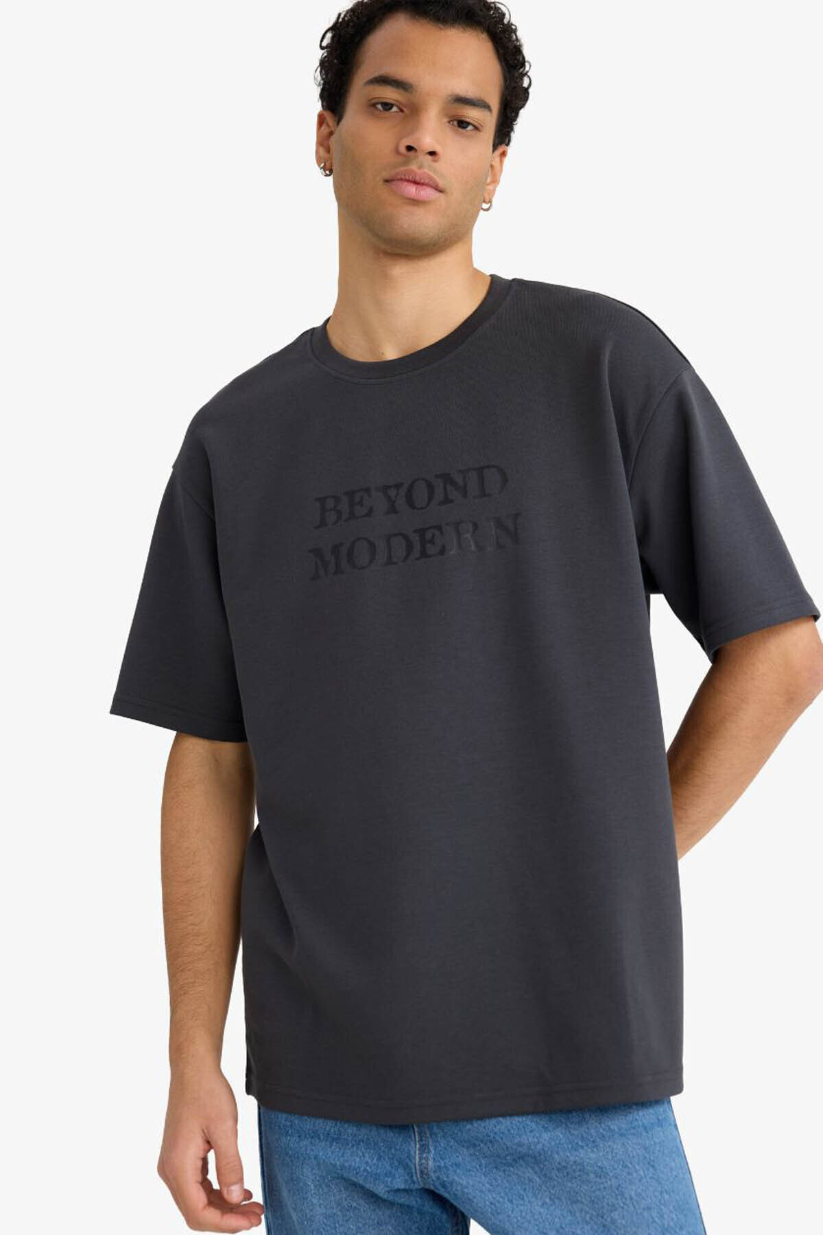 Defacto Breathable Cotton Breathable Boxy Fit T-Shirt F9681Ax26Sp