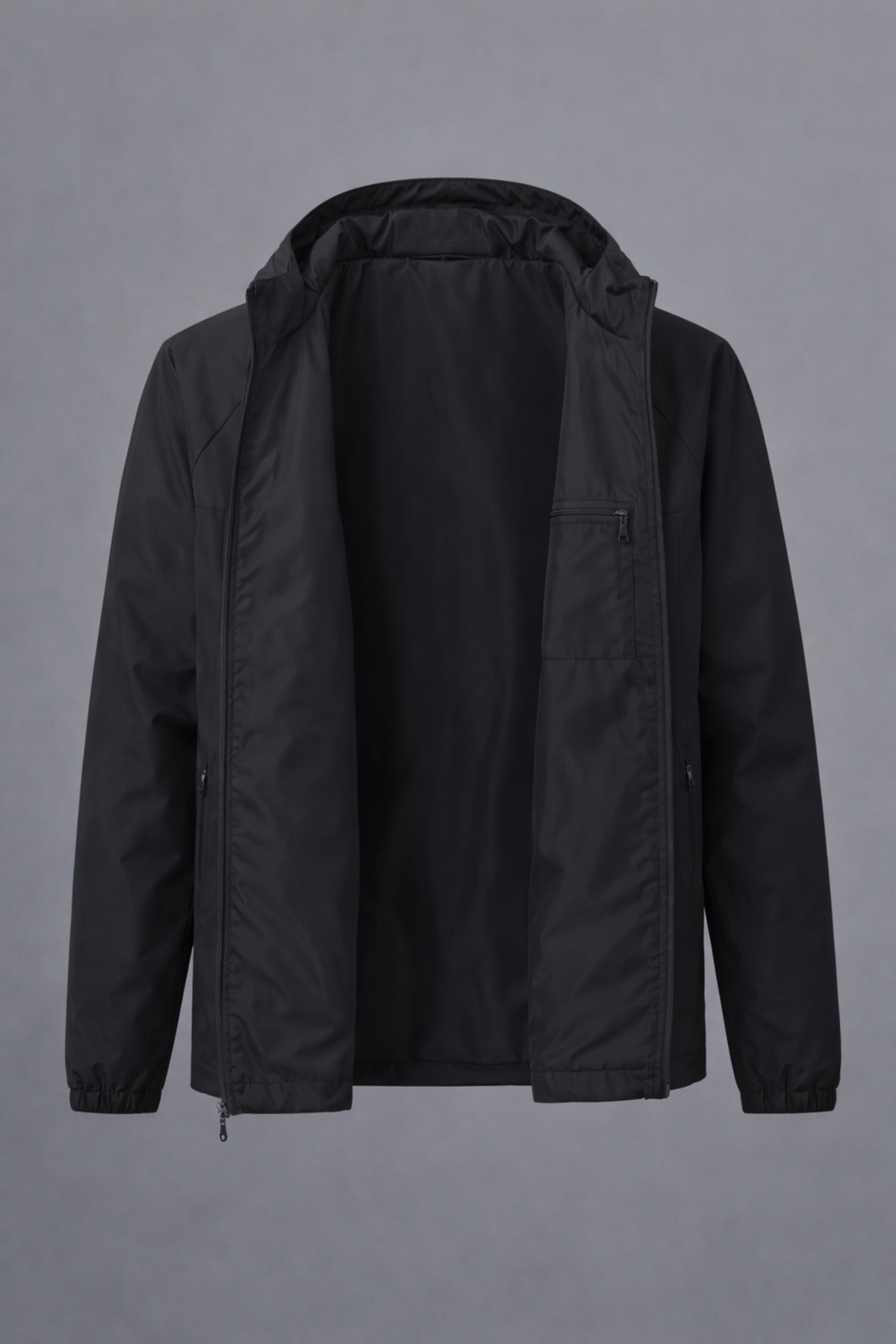 DAMGA JEANS  Erkek Relax Fit Cepli Astarlı Siyah Yağmurluk - Görsel 2