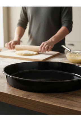 MyBru Emaye Yuvarlak Fırın Tepsisi 34 x 5 Cm