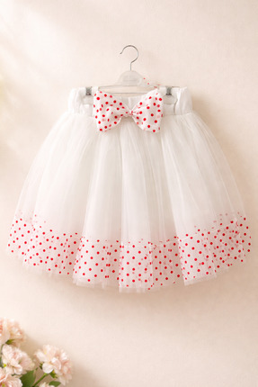 Juuta Puantiyeli Tül kız Çocuk Etek (özel üretim) bel lastikli