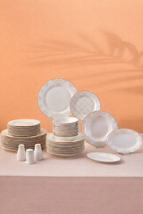 Karaca Emsan Elegance Bone Siena 53 Parça 12 Kişilik Yemek Takımı Gold