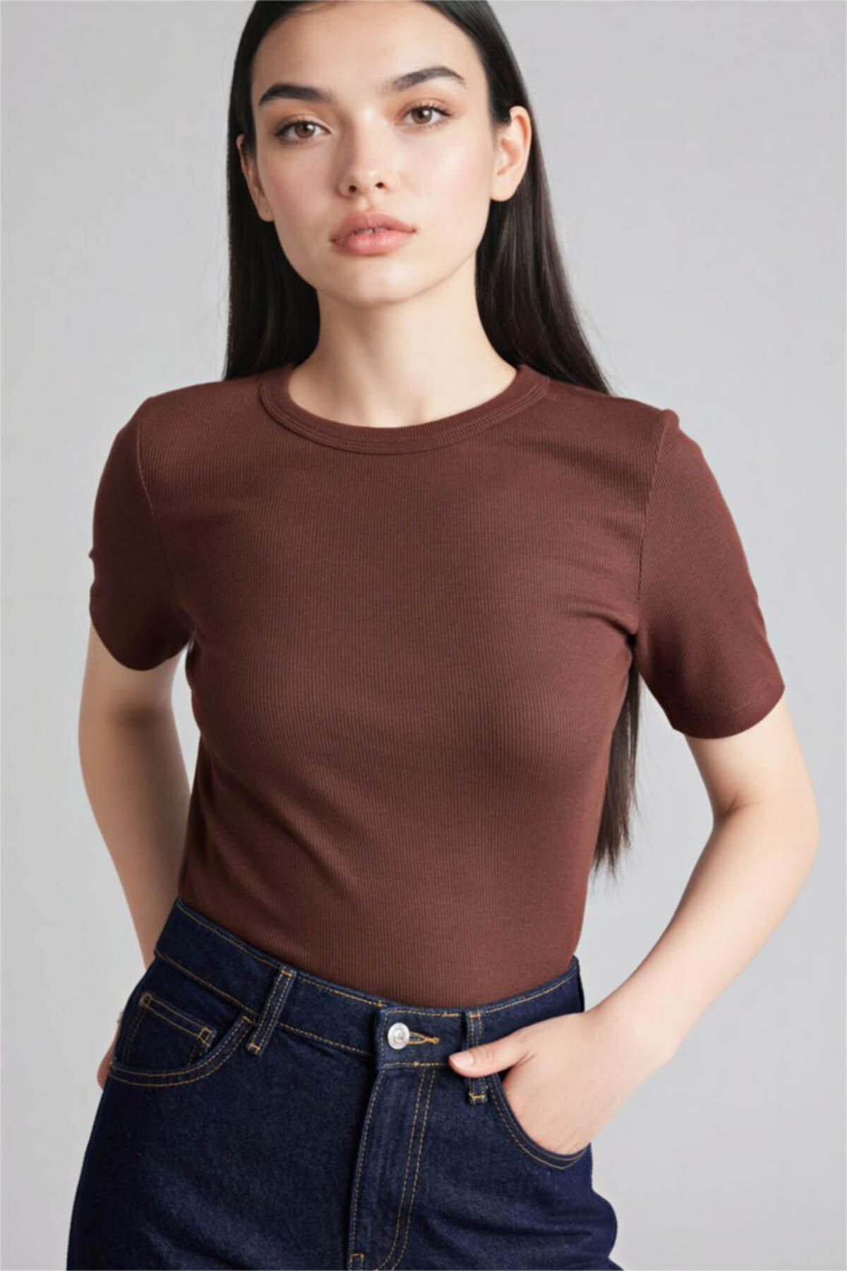 تیشرتزنانهDeFactoقهوه ای تیشرتزنانهDeFactoقهوه ای