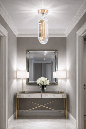 Fer Avize Doruk Tekli Plafonyer Modern Led Avize Kristal Görünüm(Beyaz Işık)E...